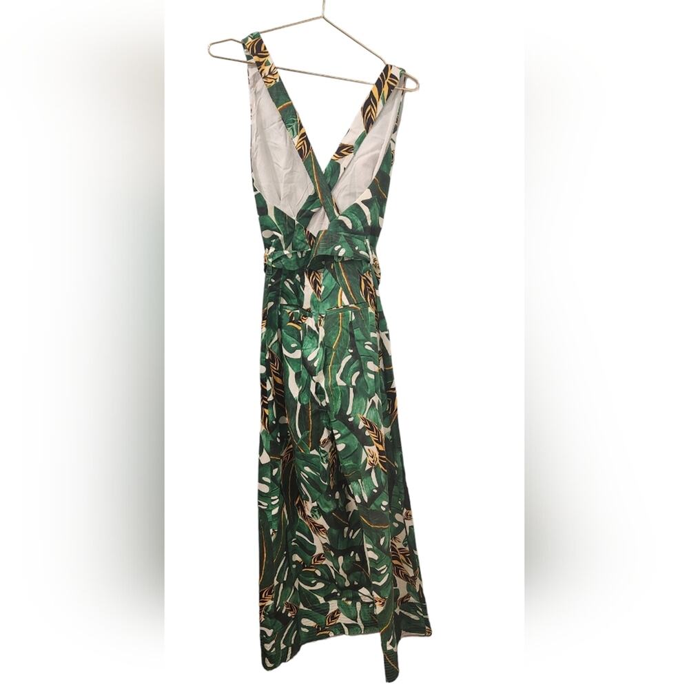 Farm Rio Amazonia floral green wide leg jumpsuit size medium - Picture 3 of 6